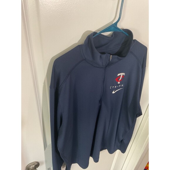 Nike Minnesota Twins 1/4 Zip Pullover Jacket XL MLB Baseball Men’s Blue Athletic - Picture 3 of 11